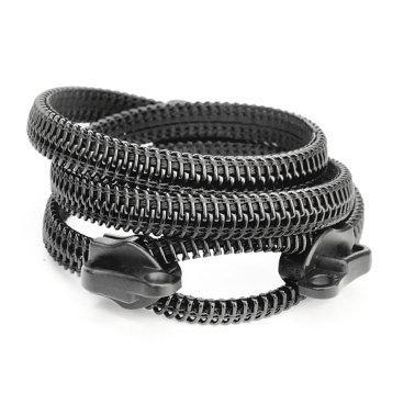 2 Zipper Jewelry Rocker Bracelets, Black Custome..